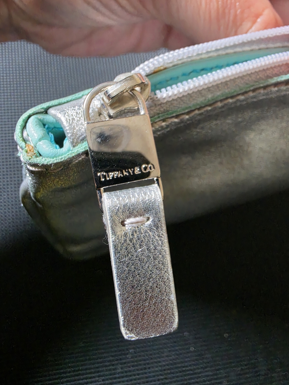 Tiffany & Co. Silver Metallic Zip Pouch - Picture 5 of 8